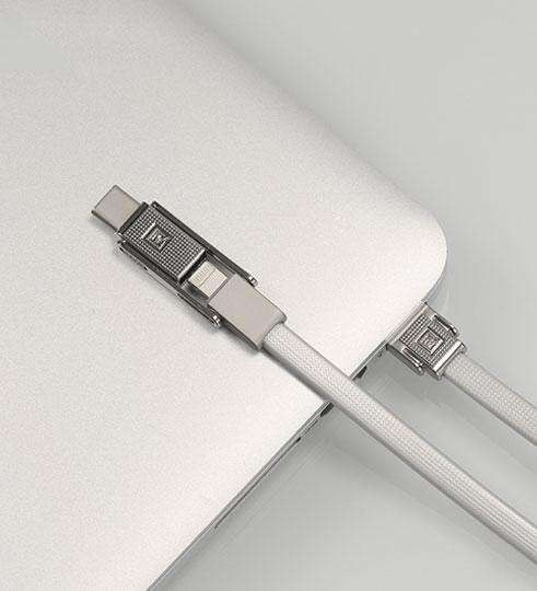 Combo 3-in-1 кабель Lightning/microUSB/Type-C USB, 1м silver Gplex RC-070th Remax 370102 Київ - зображення 2