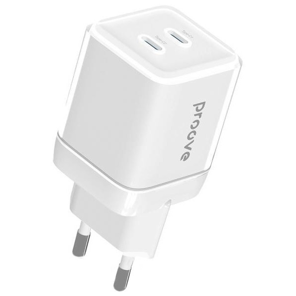Мережевий зарядний пристрій Proove Pure GaN Max 67W (Type-C + Type-C) White (WCPU67022202) (Код това Харьков - изображение 1
