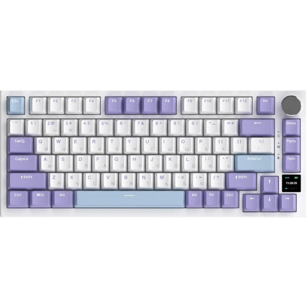 Клавиатура беспроводная Ajazz Pro Flying Fish Switch Purple AK820PRO-FF-PWB белая с фиолетовым Киев - изображение 2