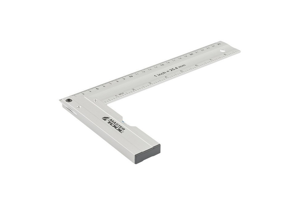 Угольник строительный алюминиевый MASTERTOOL 250 мм ручка Al с капсулой 0,5 мм/1м 30-4250 Харків - зображення 2