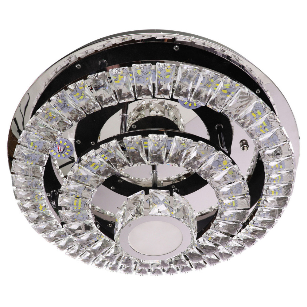 Люстра стельова кришталева LED з пультом C1793/500 Хром 19х50х50 см. Київ - зображення 1