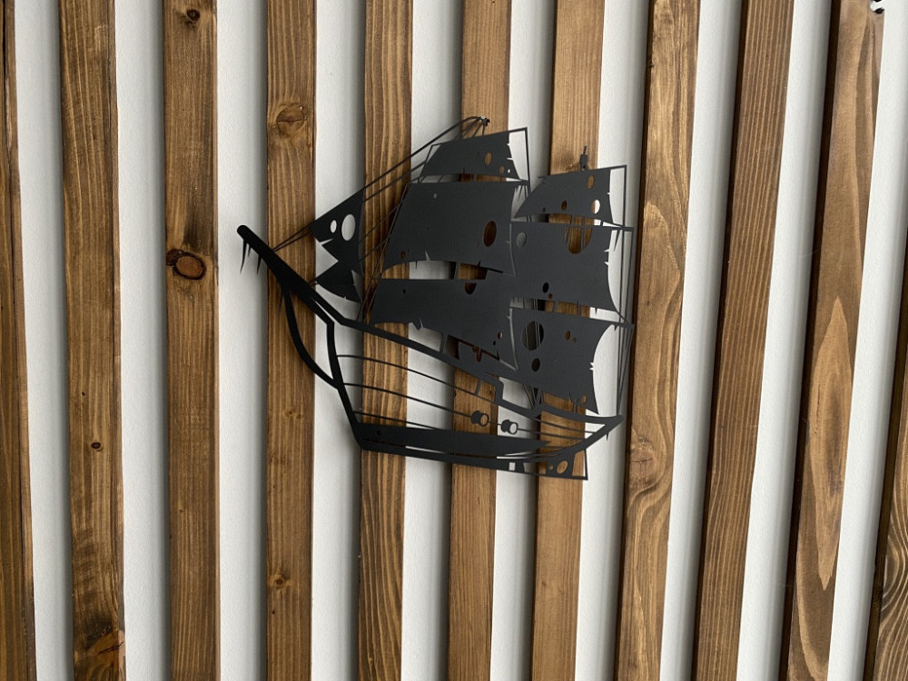 Настенный декор панно картина лофт из металла Корабль с парусами Киев - изображение 6