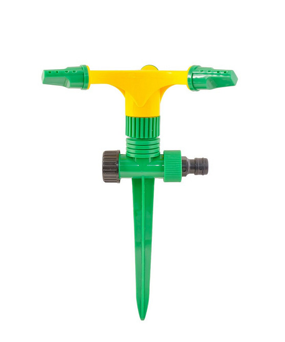 Ороситель для полива MASTERTOOL вращающийся 3-х рожковый ½" 12 м на ножке 92-9322 Харків - зображення 1