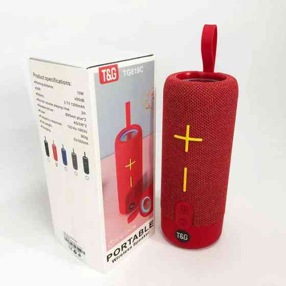Колонка портативная Bluetooth T&G TG619 red красная Киев