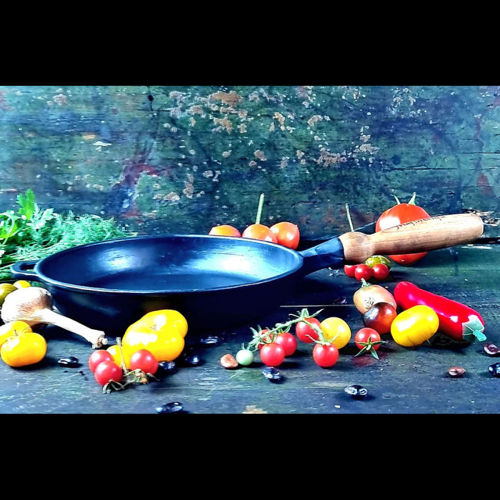 Сковорода чугунная Maysternya с крышкой 26х4 см Т303С3 Одеса - зображення 6