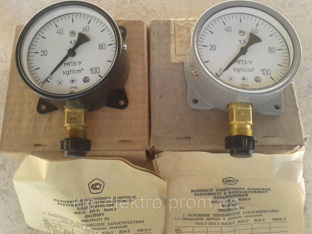 Манометр показывающий МП3-У (МП-3У, МП3У, МП 3У, МП3) - радиальный штуцер (РШ) Київ - зображення 2