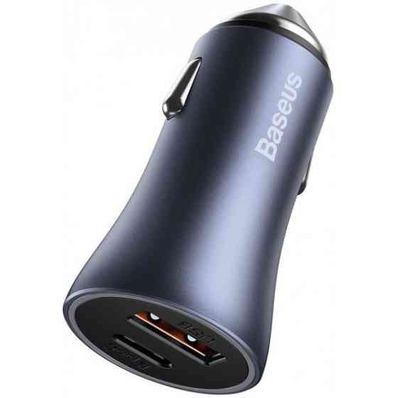 Автомобільний зарядний пристрій Baseus Golden Contactor Pro Dual QC Car Charger U+C 40W Dark Gray (C Харків