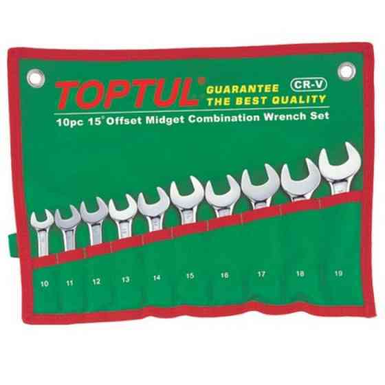 Набор ключей комбинированных укороченных TOPTUL 10 шт. 10-19 мм GAAA1002 Харків