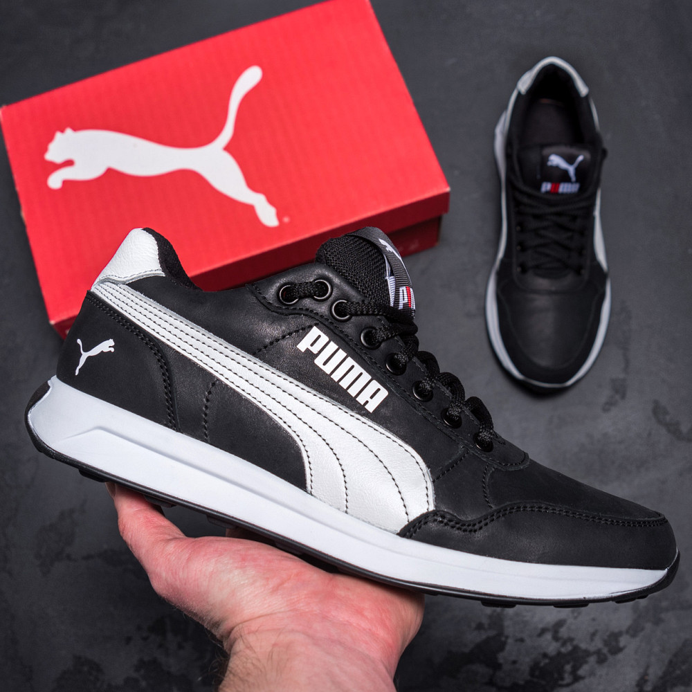 Мужские кожаные кроссовки  Pm Classic Leather  Black Київ - зображення 5