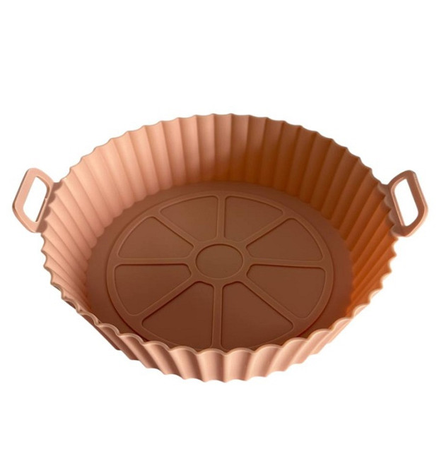 Форма в аерогриль круглая силиконовая 19147 22х22х6 см персиковая Киев - изображение 1