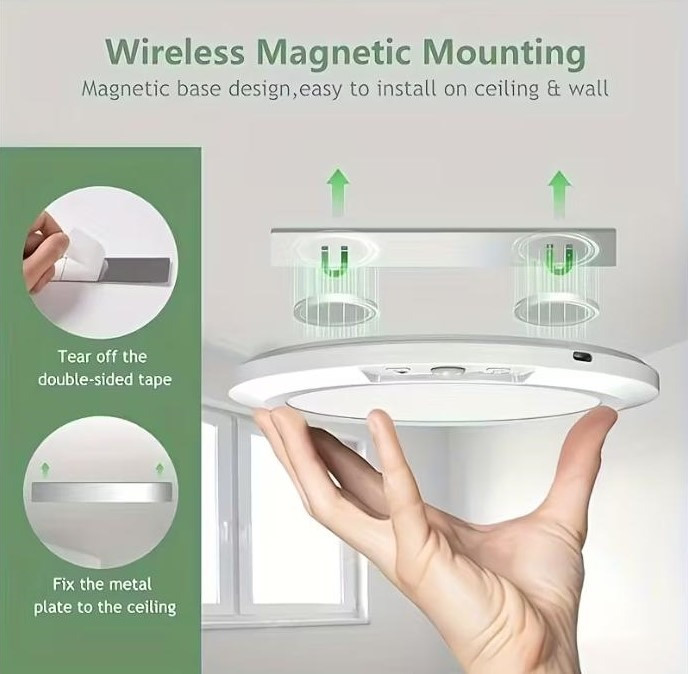 Розумний LED стельовий світильник з пультом, датчиком руху та акумулятором 8000 мА·год Київ - зображення 7