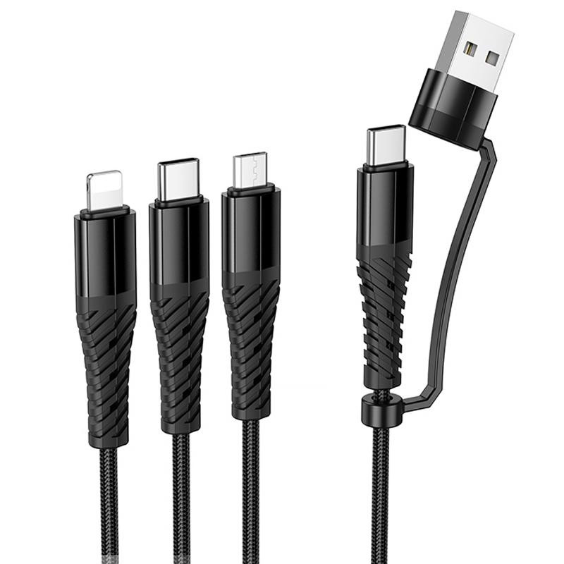 Дата кабель Hoco X123 Victory 3in1 Type-C to Lightning/Type-C/MicroUSB 3A (1m) Херсон - изображение 3