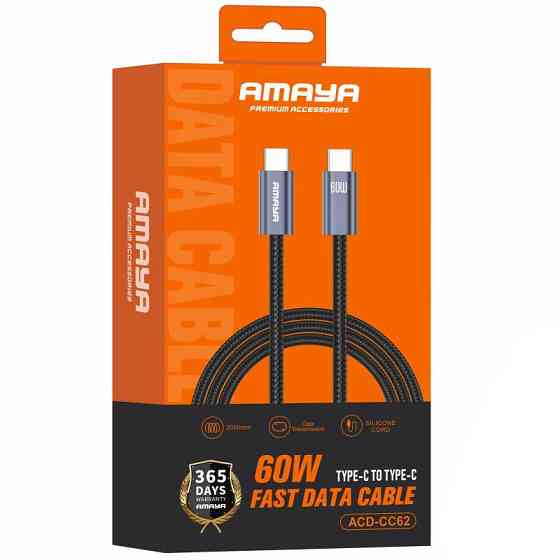 Дата кабель Amaya CC62 Type-C to Type-C 60W (2m) Херсон