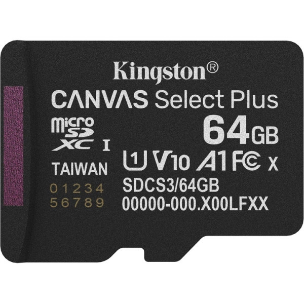 Карта пам'яті Kingston Canvas Select Plus microSDXC 64GB UHS-I R100MB/s (SDCS3/64GBSP) Харків - зображення 3