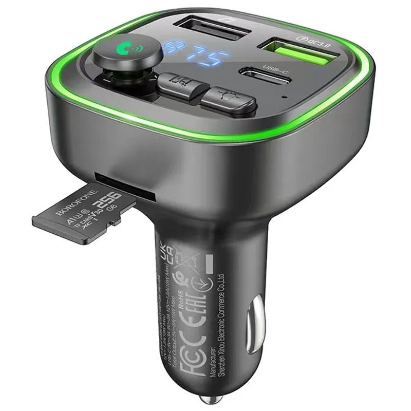 АЗУ FM модулятор Borofone BC48 Broad 18W+QC3.0 (2USB-A/1C) Херсон - зображення 2