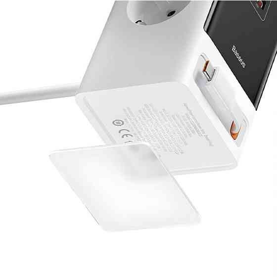 СЗУ Baseus OS PowerCombo Digital PowerStrip+Retractable-C 65W (1USB-A/1C/2Socket) (1.5m) (PSLR000) Херсон