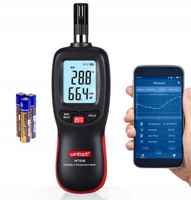 Термогигрометр цифровой Bluetooth 0-100%, -20-70°C WINTACT WT83B Харьков - изображение 5