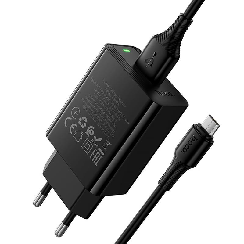 СЗУ Hoco CS92A Leader 18W+QC3.0 (1USB-A) + кабель USB to MicroUSB Херсон - зображення 4