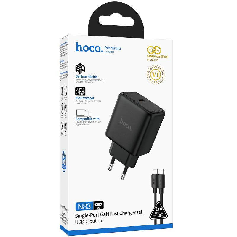 СЗУ Hoco N83 Profit PD40W (1USB-C) + кабель Type-C to Type-C Херсон - зображення 2