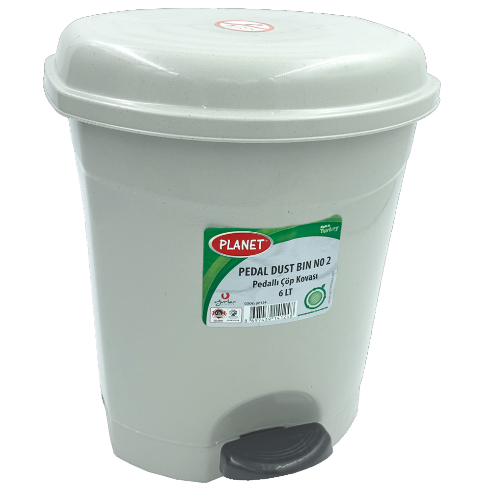 Ведро для мусора с педалью Planet №2 6 л серое Київ - зображення 1