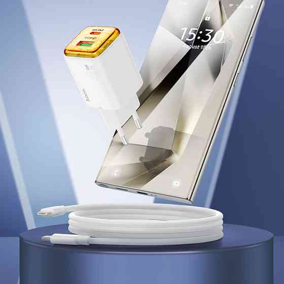 СЗУ Hoco N53 Monsoon PD30W+QC3.0 (1USB-A/1C) + кабель Type-C to Type-C Херсон