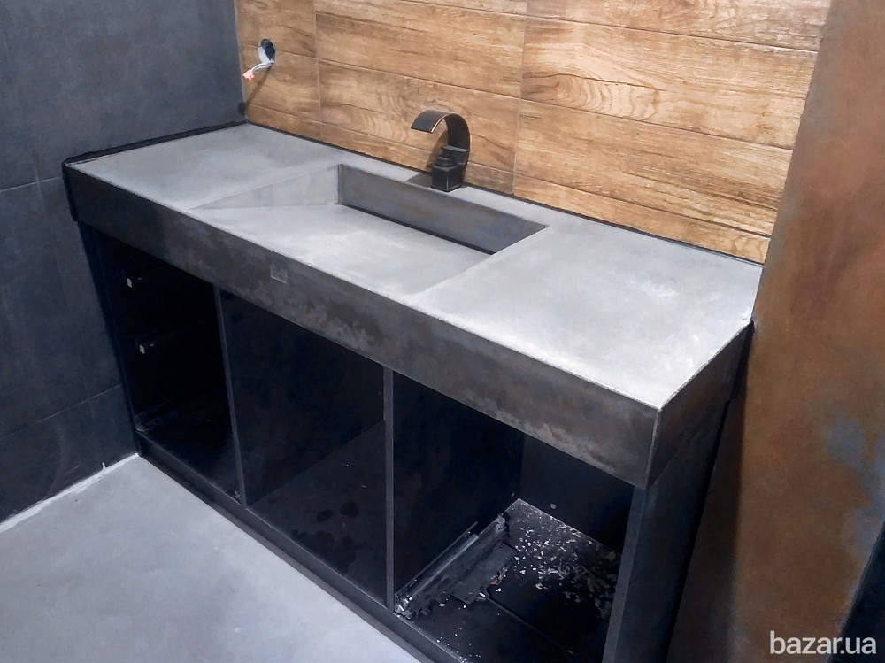 Умывальник бетонный щелевой ЛОФТ из бетона подвесной LOFT раковина в ванную мойка чаша производство Одесса - изображение 2