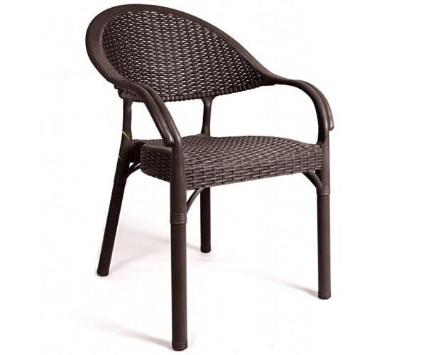Стілець Софія пластиковий ротанг коричневий Дніпро - зображення 1