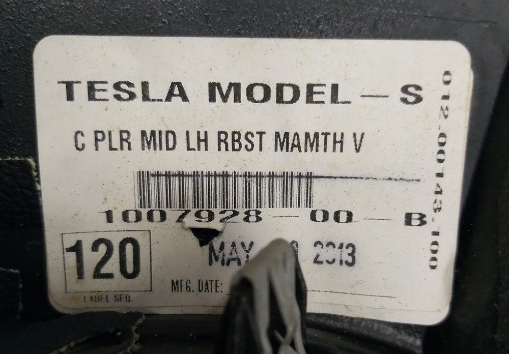 2Накладка ремня безопасности стойки С левой RBST MAMTH V с повреждением Tesla model S 1024730-00-B Київ - зображення 5