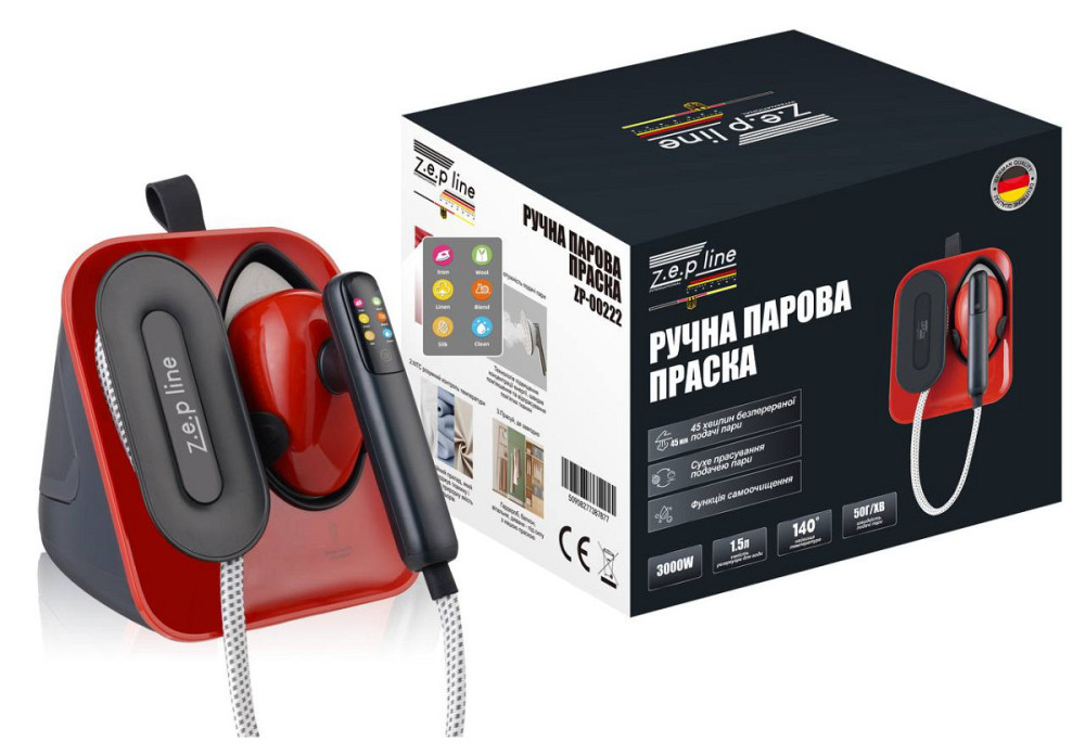 Утюг паровой ручной Zepline ZP-00222 Red 3000 Вт красный Киев - изображение 1