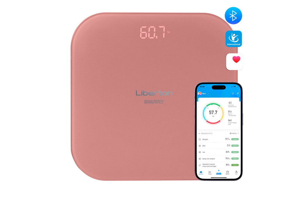 Весы напольные Liberton LBS-0812 Smart 180 кг розовые Київ - зображення 1