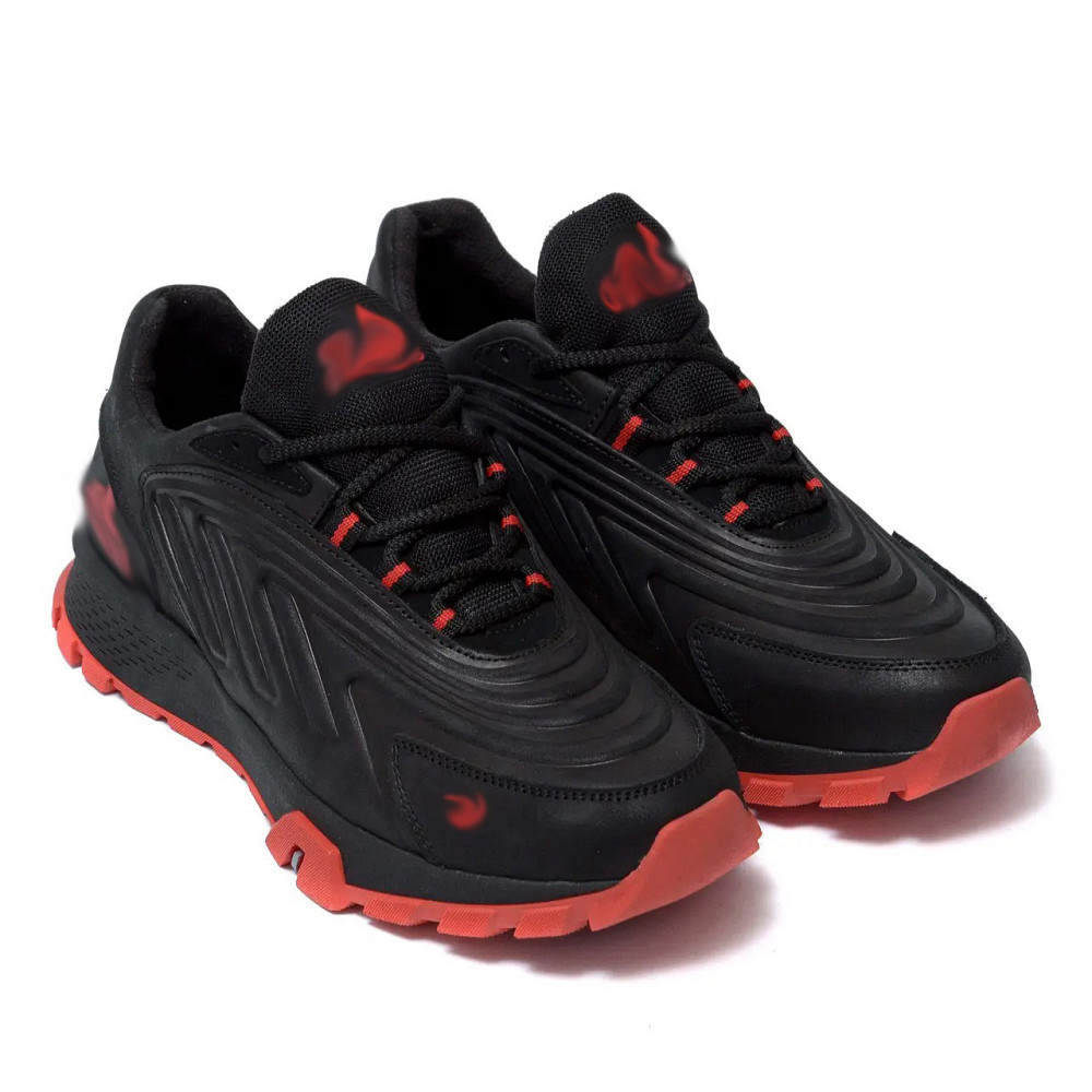 Мужские кожаные кроссовки Originals Ozelia Black&Red Киев - изображение 3
