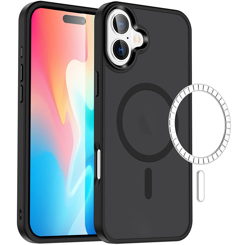 TPU+PC чехол Metal Buttons with MagSafe Colorful для Apple iPhone 16 (6.1") Херсон - зображення 8