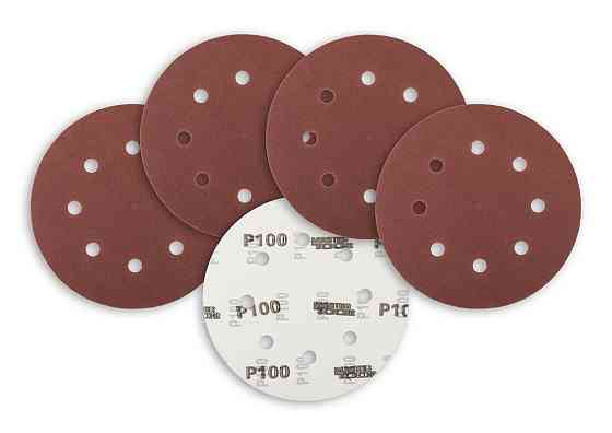 Круг шлифовальный на липучке MASTERTOOL 180 мм/8 отв P100 набор 5 шт 08-1810-H Харків