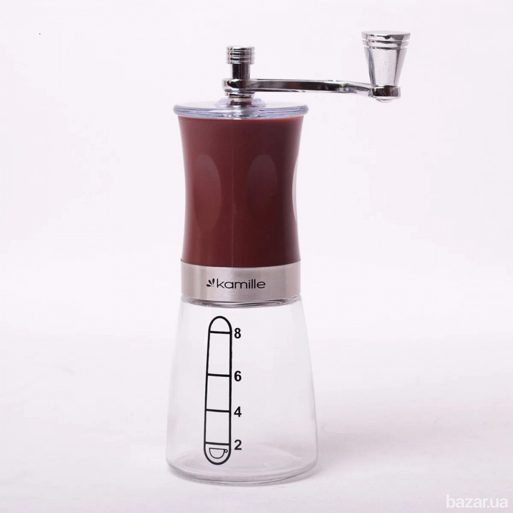 Кофемолка Kamille механическая с мерной шкалой Одеса - зображення 1