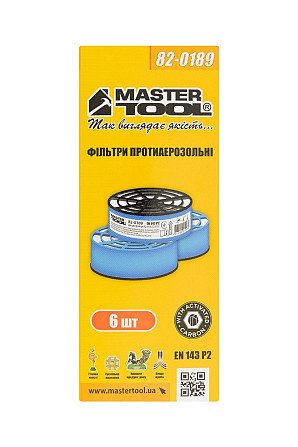 Фильтр сменный противоаэрозольный MASTERTOOL EN 143 P2 набор 6 шт 82-0189 Харків - зображення 3