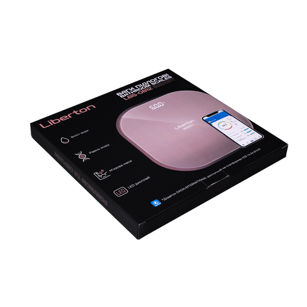 Весы напольные Liberton LBS-0812 Smart 180 кг розовые Київ - зображення 2