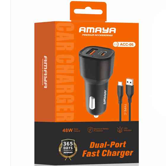 Уценка АЗУ Amaya ACC-06 PD30W+QC3.0 total 48W (1USB-A/1C) + кабель USB to Type-C Херсон