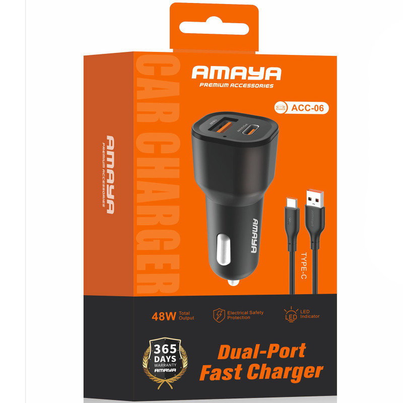 Уценка АЗУ Amaya ACC-06 PD30W+QC3.0 total 48W (1USB-A/1C) + кабель USB to Type-C Херсон - зображення 2