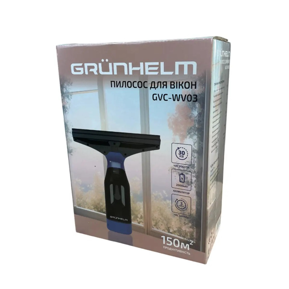 Пылесос для окон аккумуляторный Grunhelm GVC-WV03 20 Вт синий Киев - изображение 9