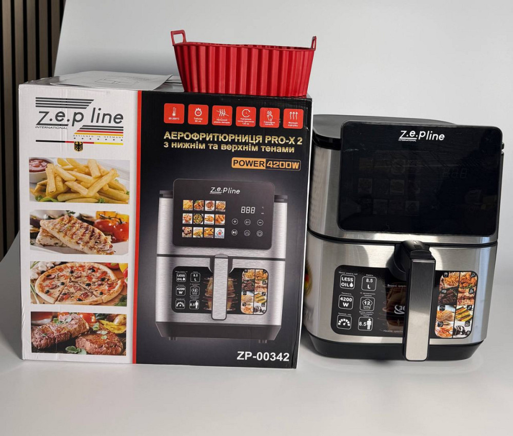 Аэрогриль мультипечь на два тэна со съемным ковшиком и силиконовой формой Zepline ZP-00342 13 л 4200 Киев - изображение 2