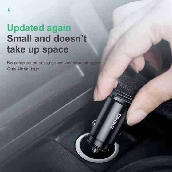 Автомобільний зарядний пристрій Baseus Square Metal QC 2USB 3.0 30W Black (CCALL-DS01) Харьков