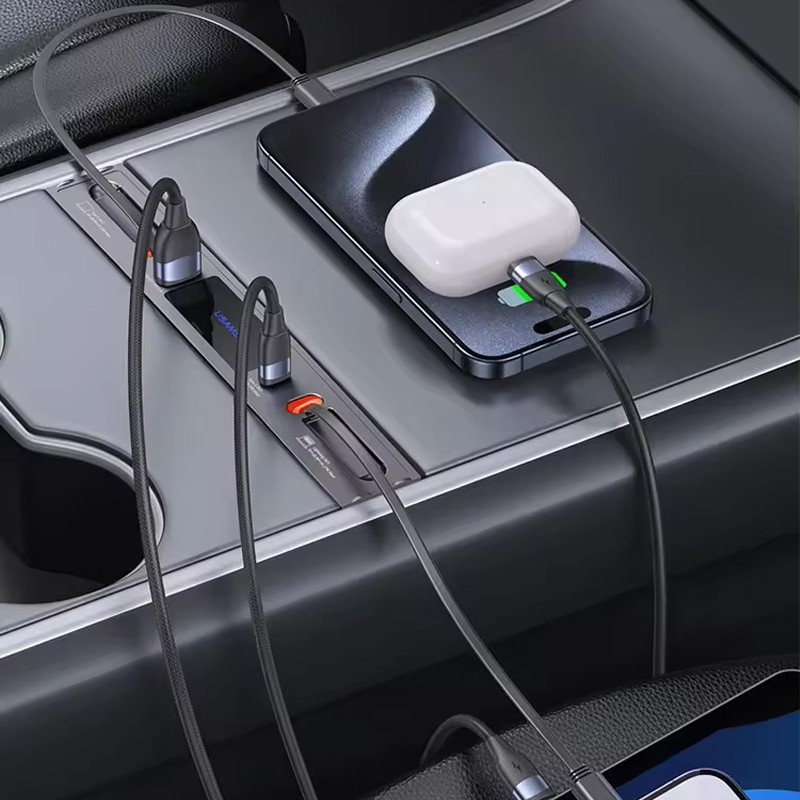 Переходник HUB Usams US-SJ649 60W Car Central Control Charging HUB For Tesla (3/Y) Херсон - изображение 7