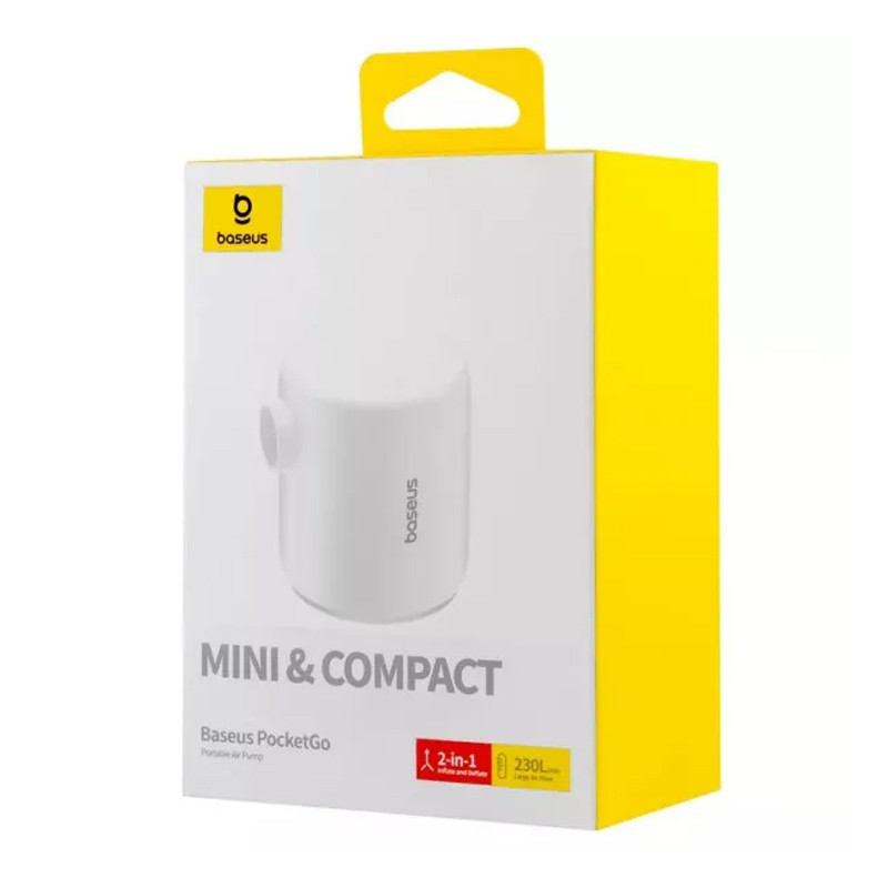 Портативный насос Baseus PocketGo Portable Air Pump 1600 mAh with LED lamp (C11157700221-00) Херсон - изображение 6