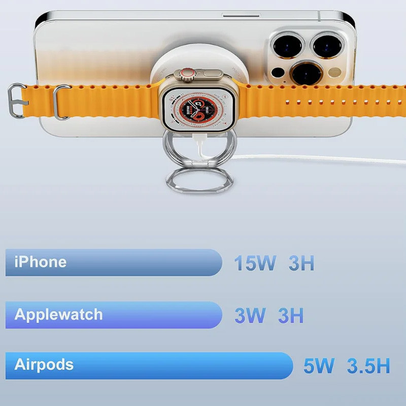 БЗУ WIWU Wi-W027 3 in 1 wireless charger Херсон - зображення 4