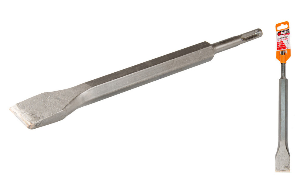 Зубило плоское GRANITE SDS-PLUS 250х30х17 мм с победитовой напайкой 1-31-250 Харків - зображення 1
