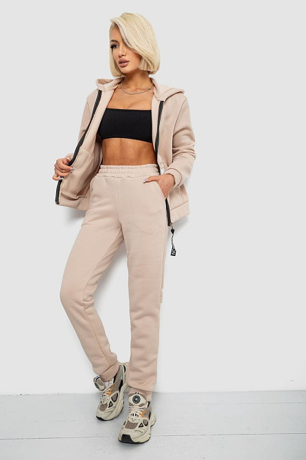 Спортивний костюм жіночий на флісі, бежевий | Новий | S-XL Одесса - изображение 4