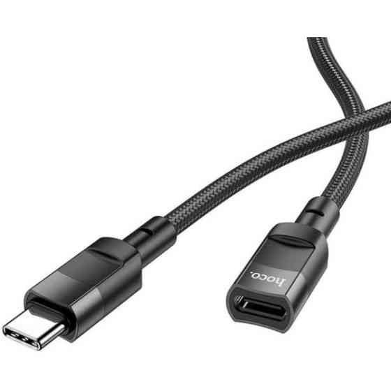 Кабель Hoco U107 Type-C Male to Type-C Female 1.2m Black Харків