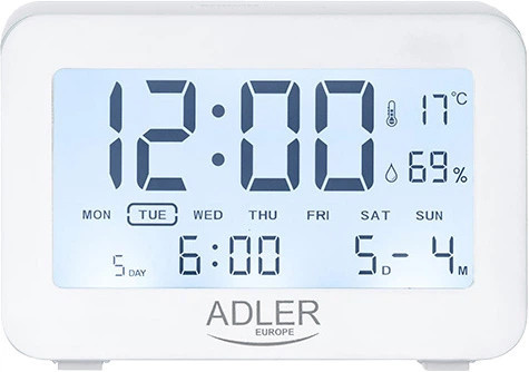 Термогигрометр Adler AD 1196 white 15х17х23 см белый Київ - зображення 3