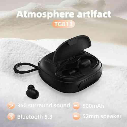 Колонка портативная с навушниками Bluetooth T&G TG813 black черная Киев