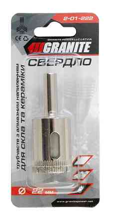 Сверло для стекла и керамики GRANITE трубчатое с алмазным напылением 22 мм 2-01-222 Харків
